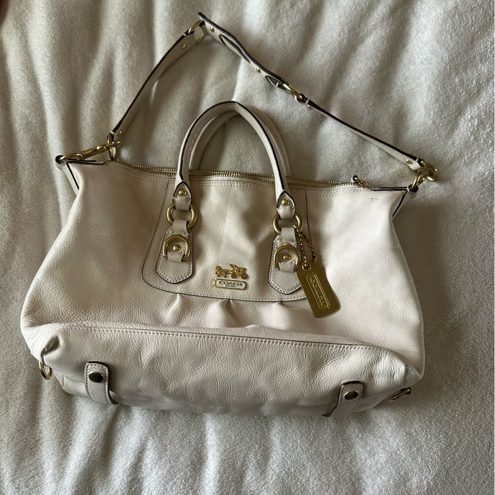 Beautiful white Coach bag